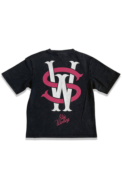 Stay Winning Distressed Back Logo Tee