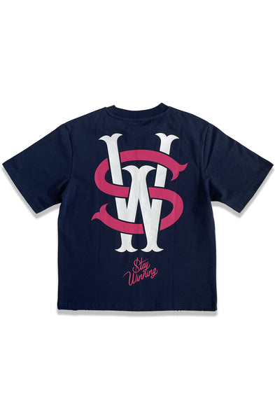 Stay Winning Distressed Back Logo Tee