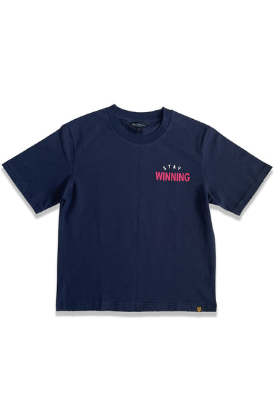 Stay Winning Distressed Back Logo Tee