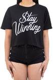 Stay Winning Black Crop Top Tee