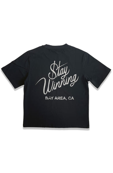 Stay Winning Distressed Original Logo Script Tee