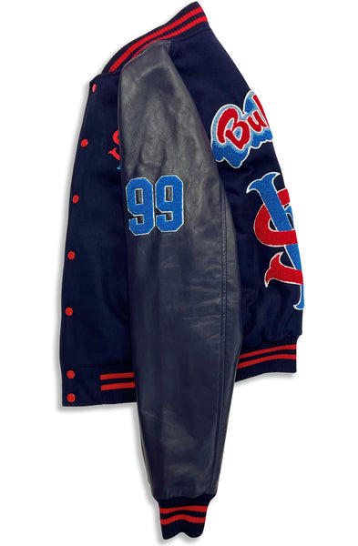 Stay Winning Navy Blue Bubbas Varsity Jacket