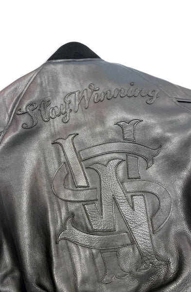 Stay Winning Black Leather Jacket