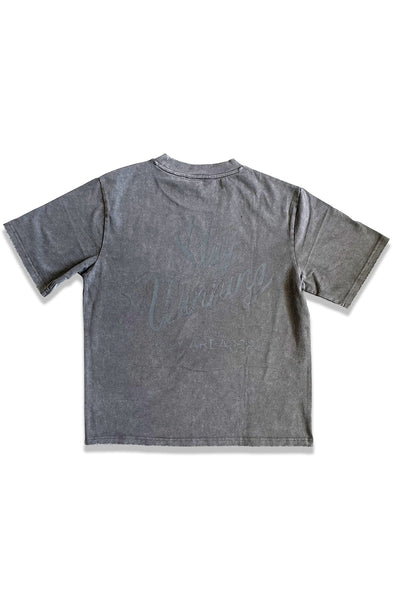 Stay Winning Acid Wash Distressed Original Logo Script Tee