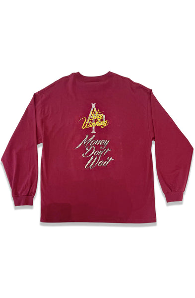 Stay Winning Maroon Money Don't Wait Long Sleeve Tee
