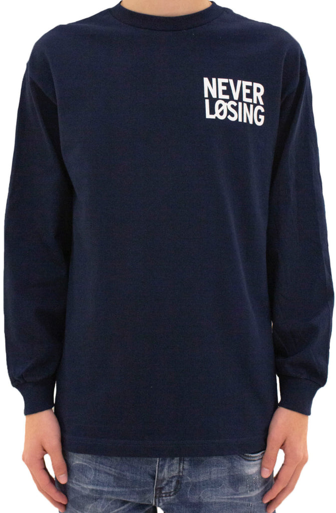 Stay Winning Never Losing SW Logo Navy/White Long Sleeve Tee Stay Winning Never Losing SW Logo Navy/White Long Sleeve Tee