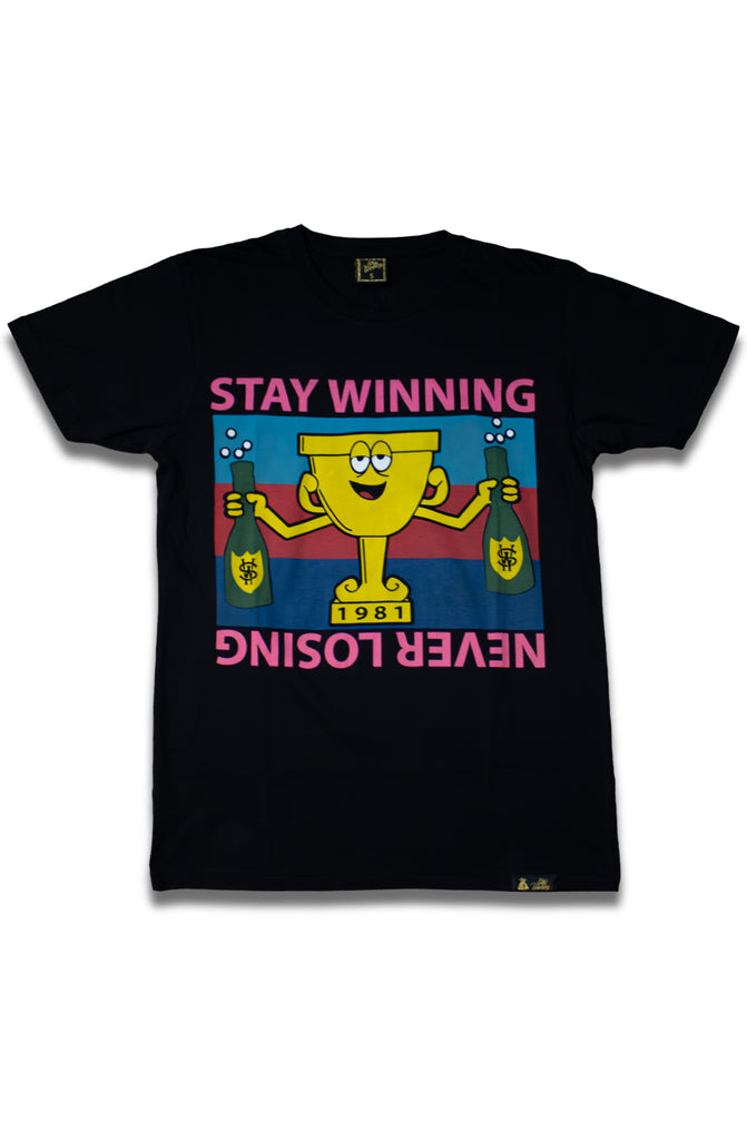 Stay Winning Never Losing Trophy Black Tee Stay Winning Never Losing Trophy Black Tee