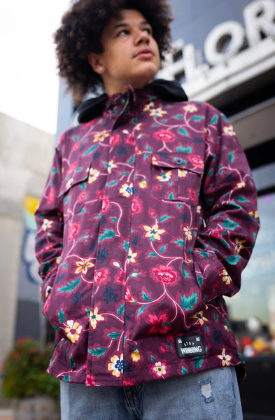 Stay Winning Áo khoác hoa màu hạt dẻ