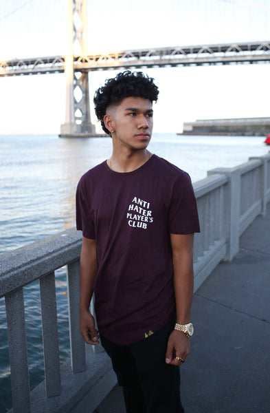 Stay Winning Anti-Hater Player's Club Maroon Scoop Tee