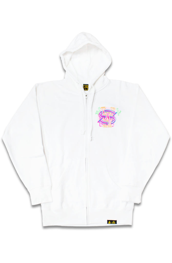 Stay Winning Westside Neon White Zip-Up Hoodie Stay Winning Westside Neon White Zip-Up Hoodie