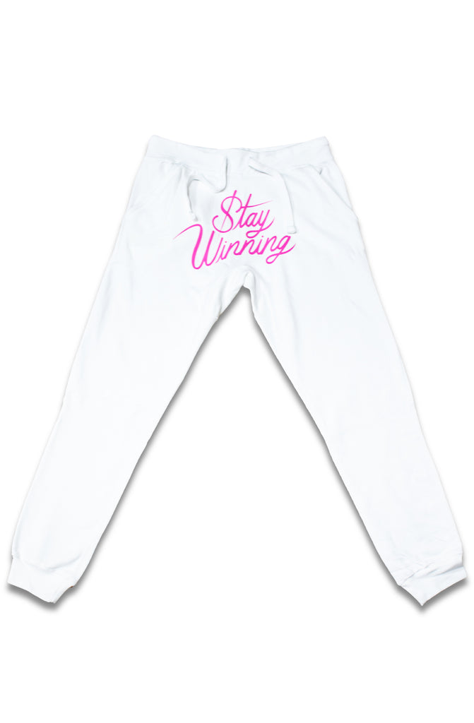 Stay Winning Script White/Pink Joggers Stay Winning Script White/Pink Joggers