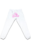 Stay Winning Script White/Pink Joggers