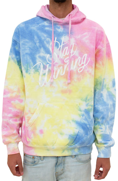 Stay Winning Tie Dye Script Hoodie