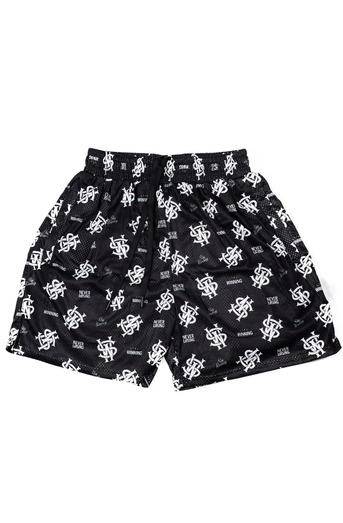 Stay Winning All Over Logo Black Hoop Shorts Stay Winning All Over Logo Black Hoop Shorts