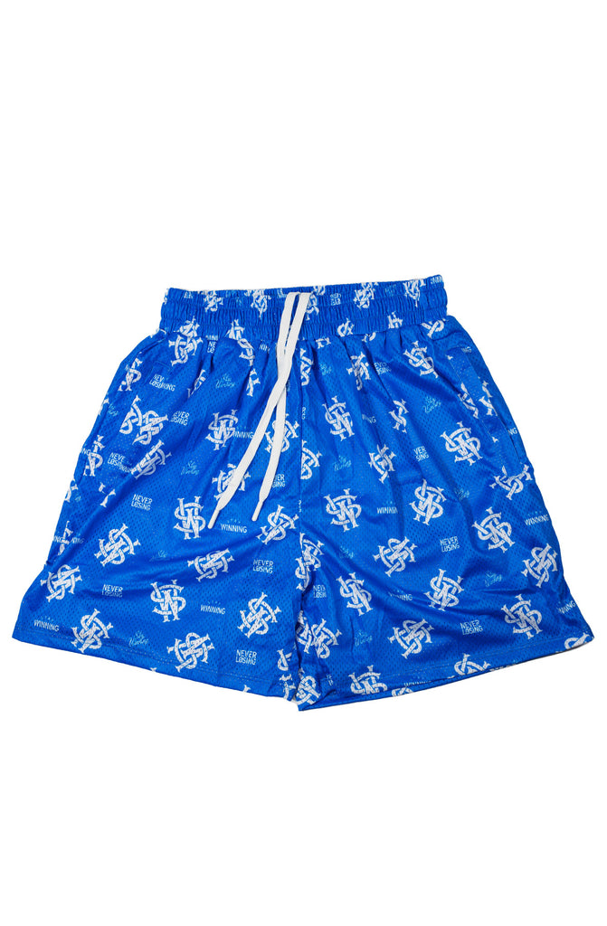 Stay Winning All Over Logo Blue Hoop Shorts Stay Winning All Over Logo Blue Hoop Shorts