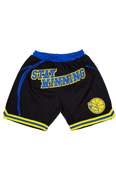 Stay Winning Golden State Retro Black Shorts
