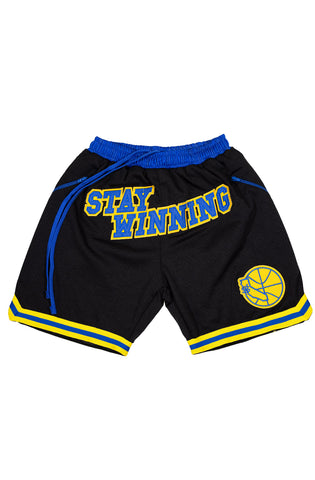 Stay Winning Golden State Retro Black Shorts