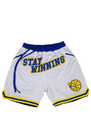 Stay Winning Golden State Retro White Shorts