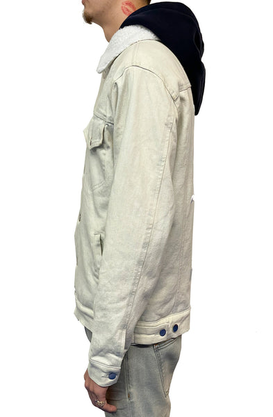 Luôn chiến thắng áo khoác jean denim nhẹ nhàng đau khổ