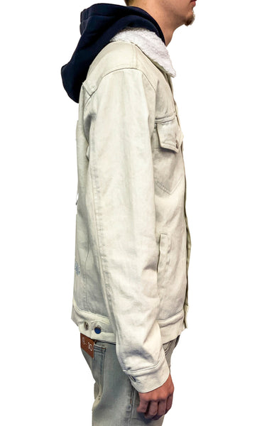 Luôn chiến thắng áo khoác jean denim nhẹ nhàng đau khổ