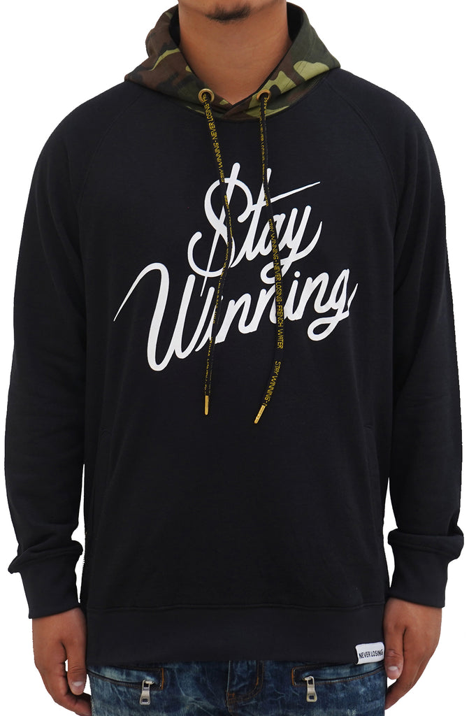 Stay Winning Script Black/White Camo Hoodie Stay Winning Script Black/White Camo Hoodie
