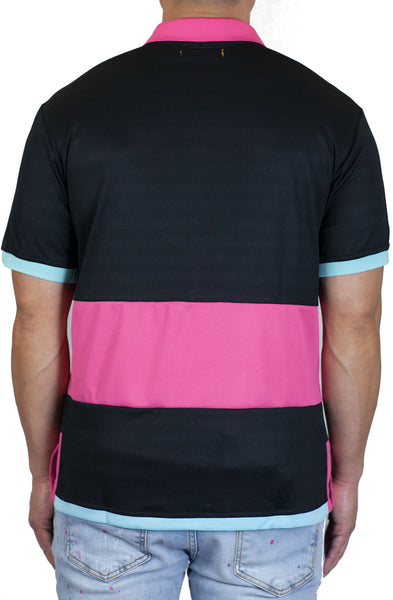 Stay Winning Black/Pink Soccer Polo Tee