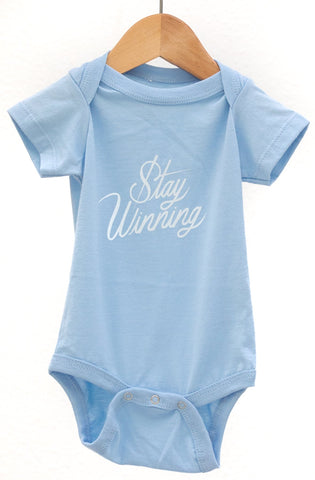 Stay Winning Royal Blue Infant Onesie