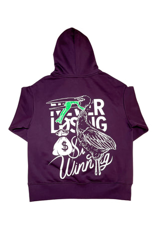 Stay Winning "Never Give Up" Plum Hoodie