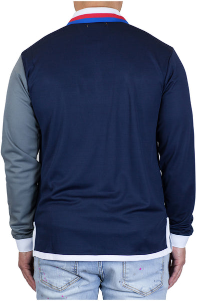 Stay Winning Long Sleeve Navy Blue Soccer Polo Tee