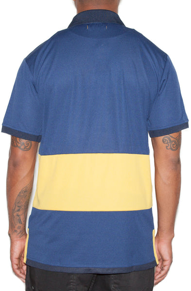 Stay Winning Navy/Yellow Soccer Polo Tee
