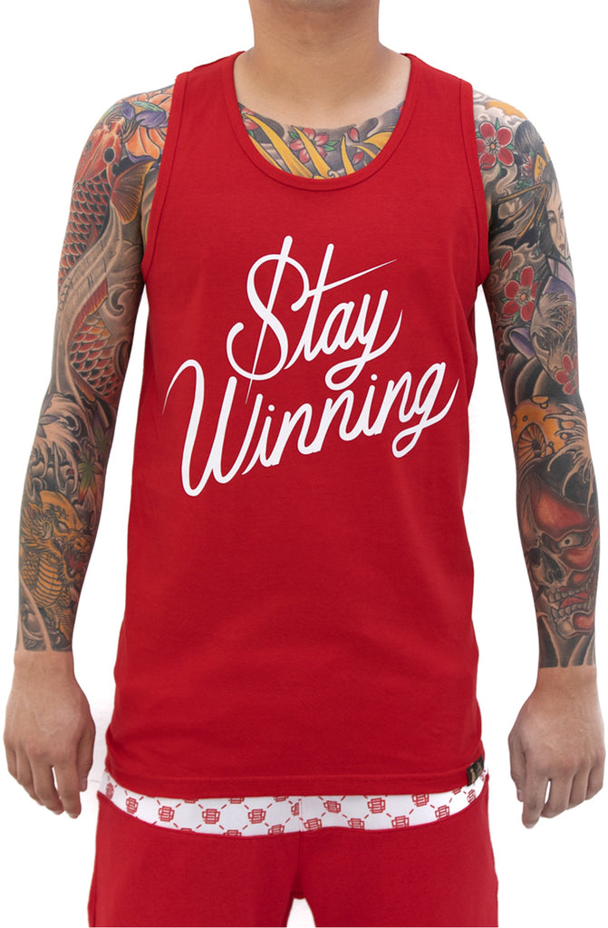 Stay Winning Script Red Tank Top Stay Winning Script Red Tank Top