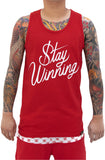 Stay Winning Script Red Tank Top