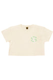 Stay Winning Cream/Green Crop Top Tee