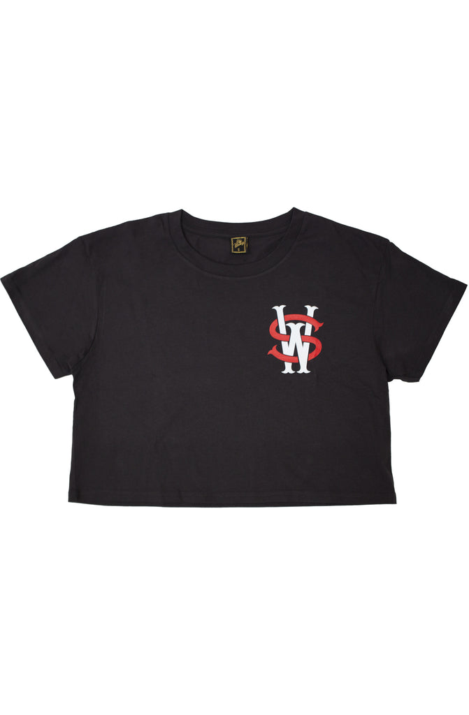 Stay Winning Coal/Red Crop Top Tee Stay Winning Coal/Red Crop Top Tee