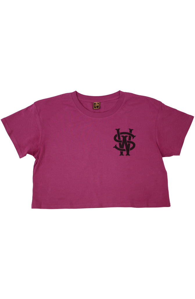 Stay Winning Berry/Black Crop Top Tee Stay Winning Berry/Black Crop Top Tee