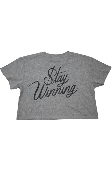 Stay Winning Grey/Black Crop Top Tee