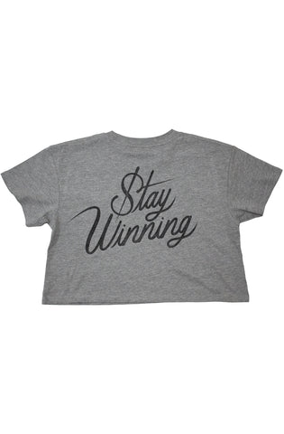 Stay Winning Grey/Black Crop Top Tee