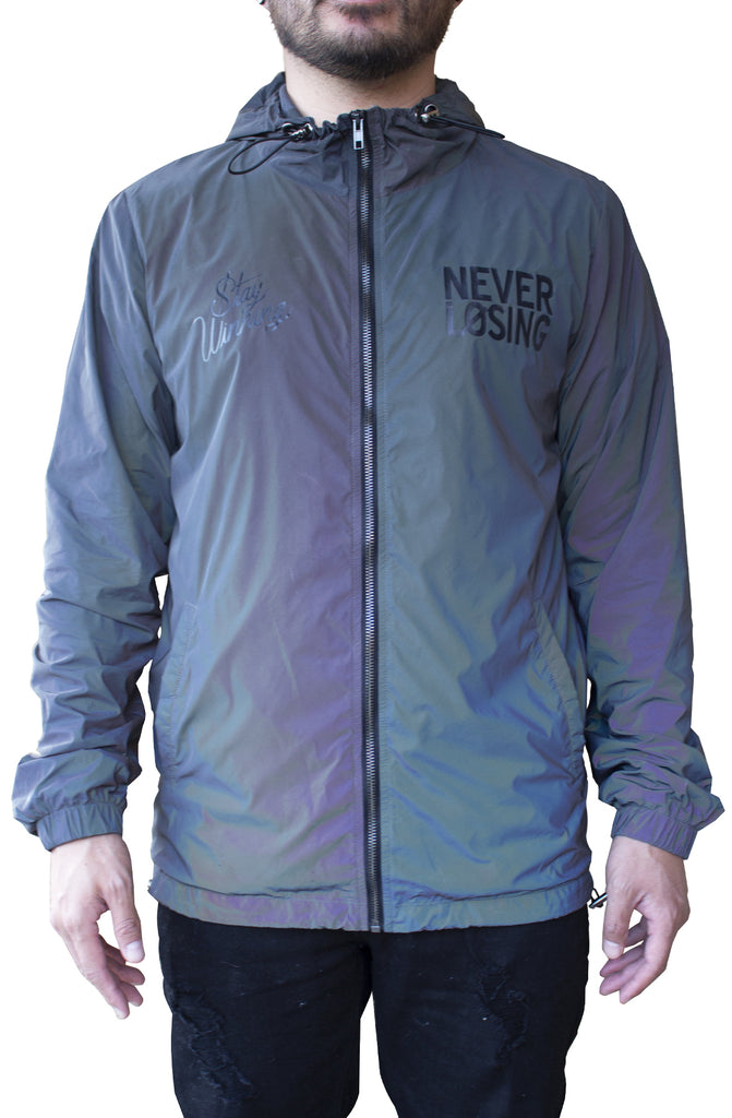 Stay Winning Grey 3M Windbreaker Zip-Up Jacket Stay Winning Grey 3M Windbreaker Zip-Up Jacket