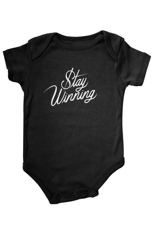 Stay Winning Black Infant Onesie