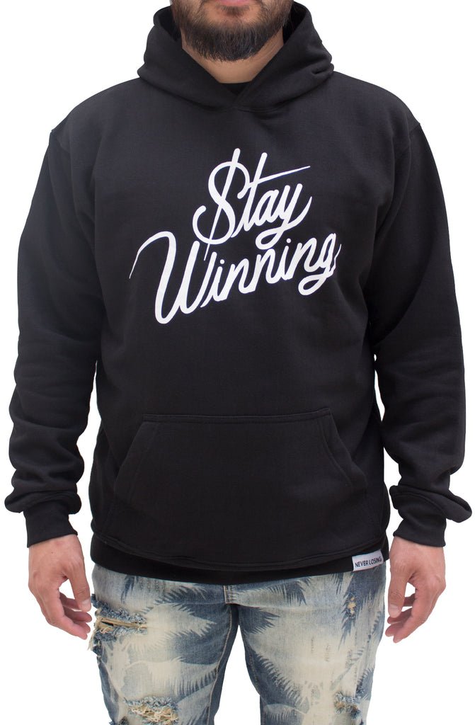 Áo hoodie không dây màu đen Stay Winning Áo hoodie không dây màu đen Stay Winning