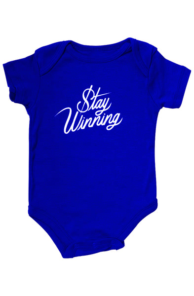 Stay Winning Royal Blue Infant Onesie