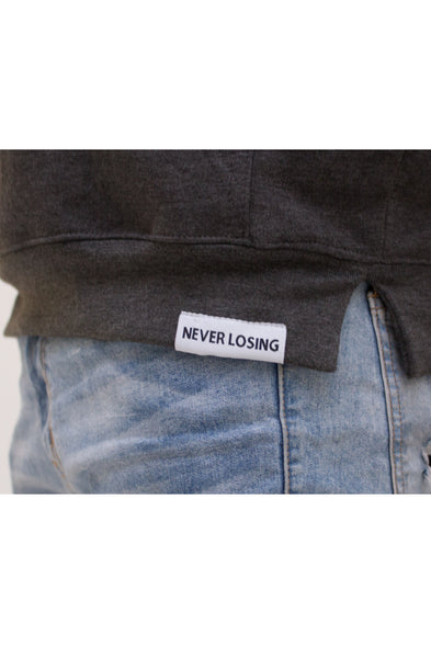 Stay Winning Charcoal Script Cordless Hoodie