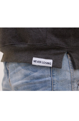 Stay Winning Charcoal Script Cordless Hoodie