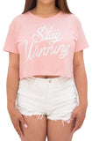 Stay Winning Pale Pink Crop Top Tee
