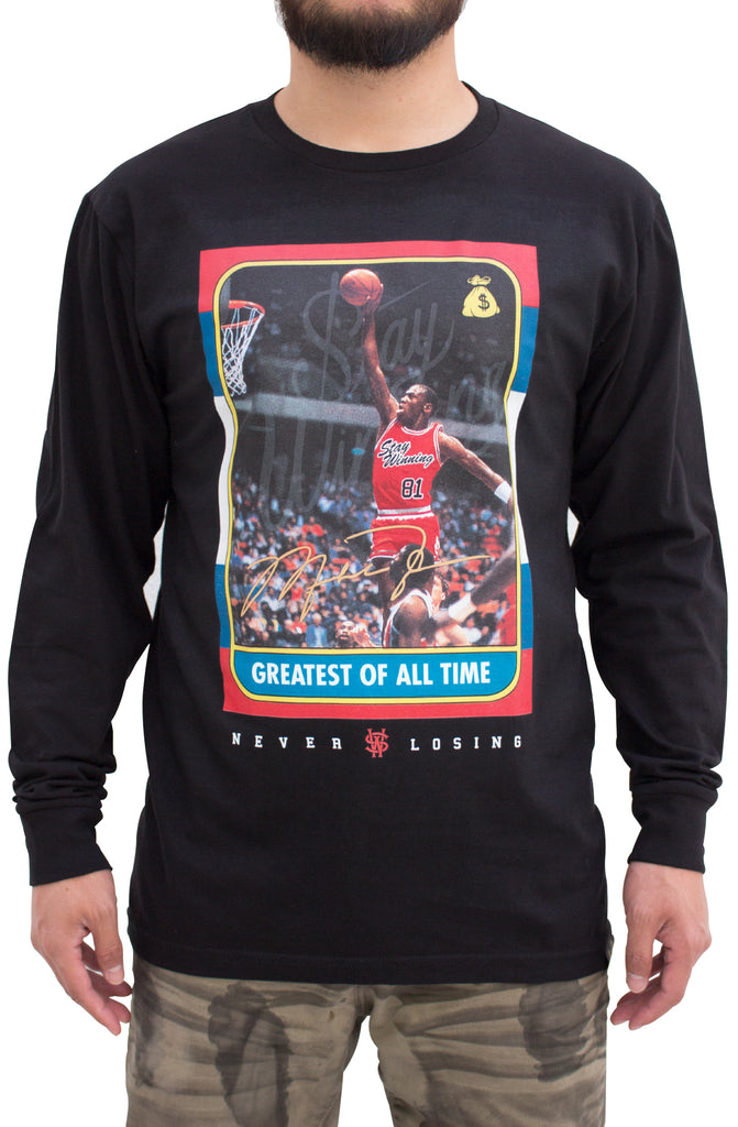 Stay Winning G.O.A.T. Rookie Card Long Sleeve Black Tee Stay Winning G.O.A.T. Rookie Card Long Sleeve Black Tee