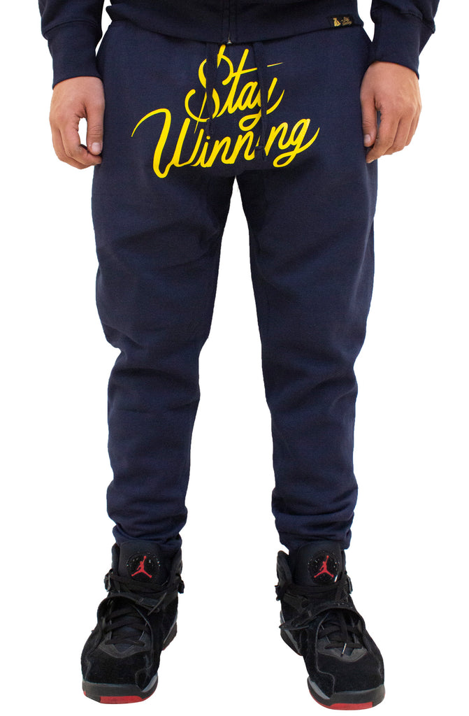 Stay Winning Script Navy/Yellow Joggers Stay Winning Script Navy/Yellow Joggers