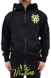 Stay Winning OG/Script Logo Black/Neon Yellow Full Zip-Up Hoodie