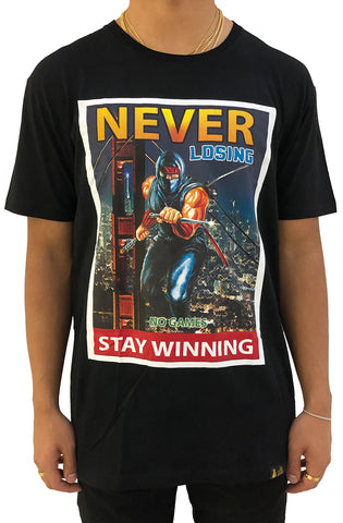 Stay Winning Black/Red Soccer Polo Tee