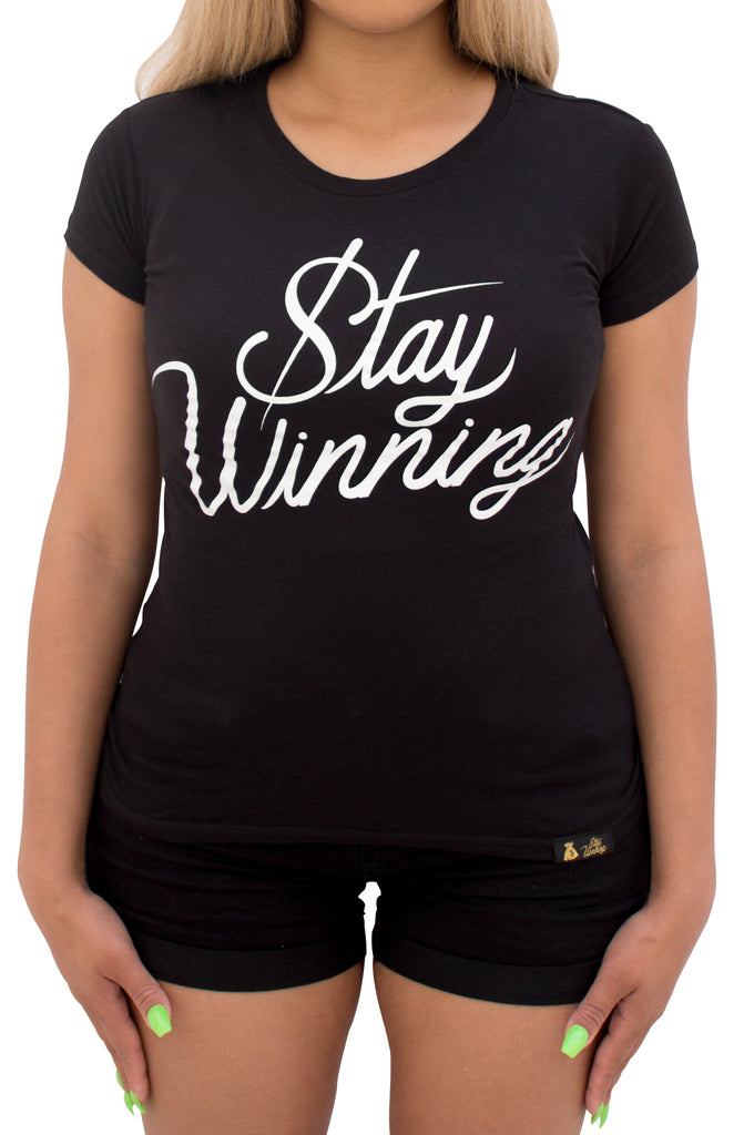 Stay Winning Black Women's Script Tee Stay Winning Black Women