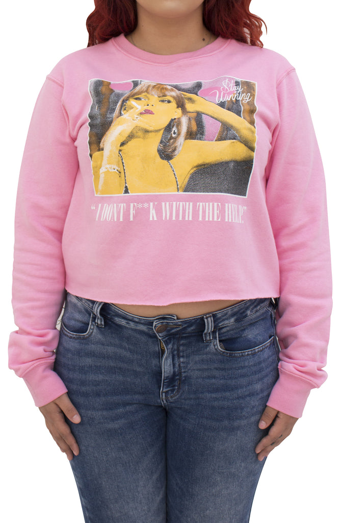 Stay Winning Elvira Pink Crop Top Sweater Stay Winning Elvira Pink Crop Top Sweater